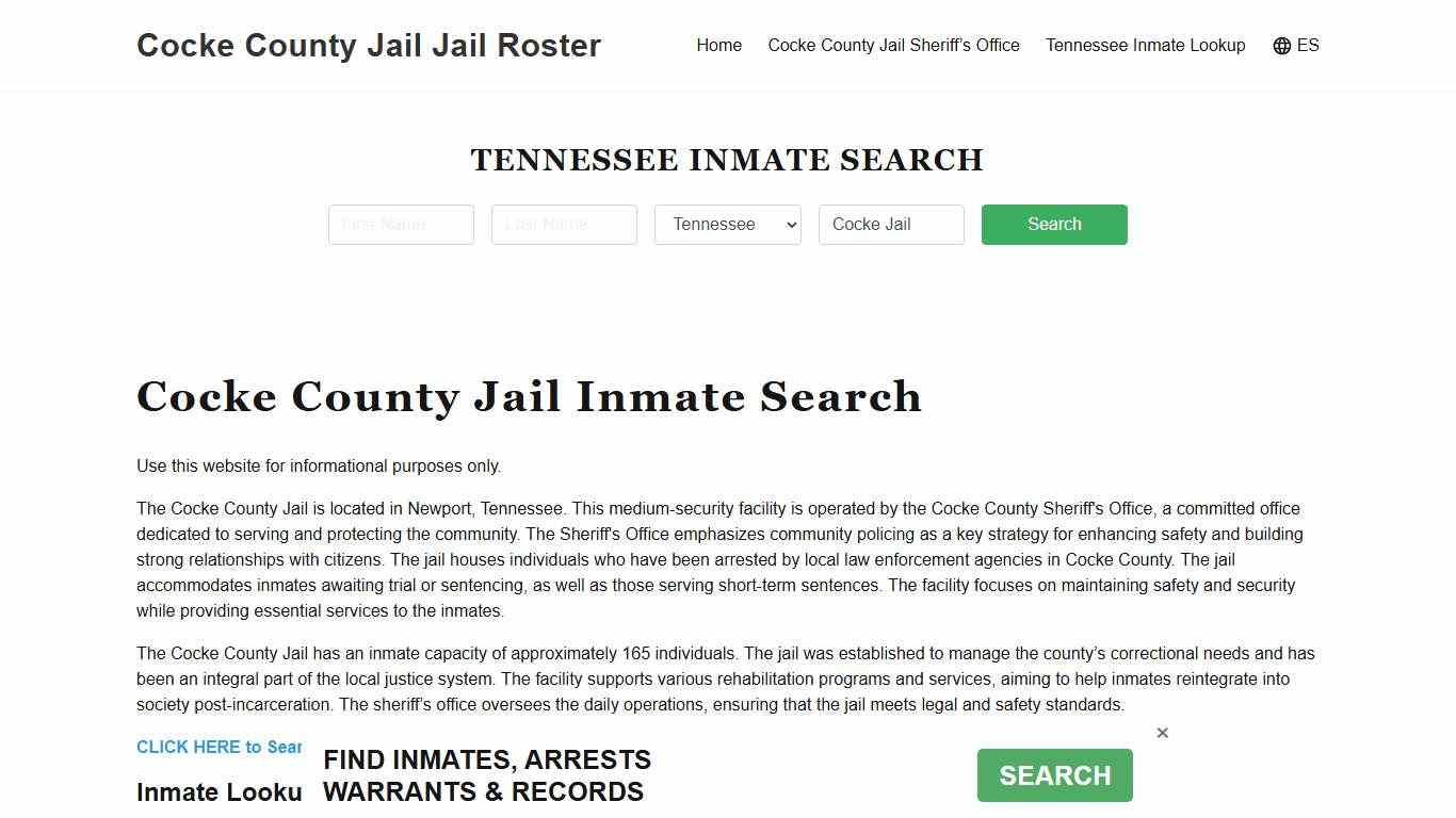 Cocke County Jail Jail Roster Lookup, TN, Inmate Search